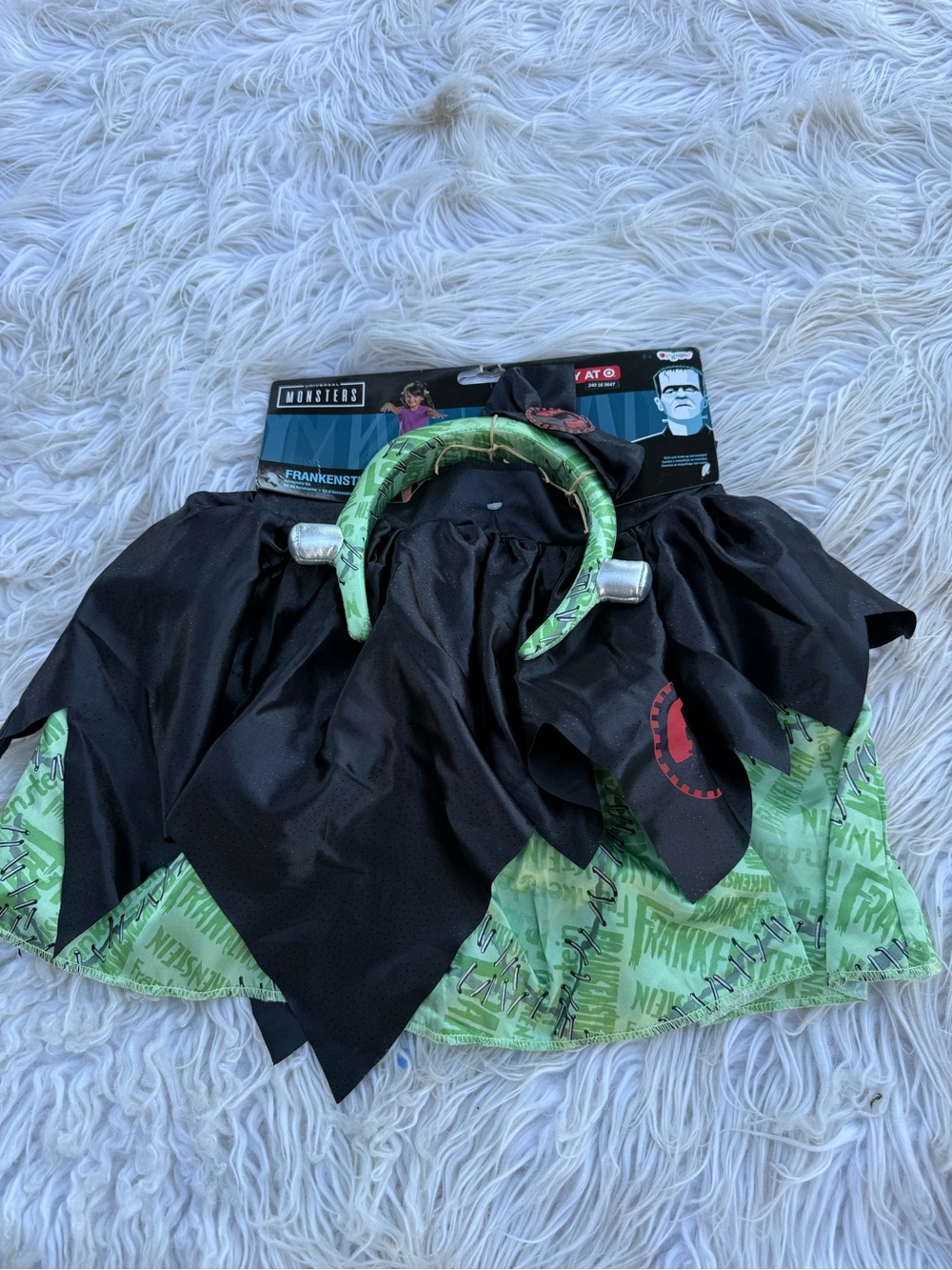 Girls Frankenstein Costume Skirt with Headband (B8)